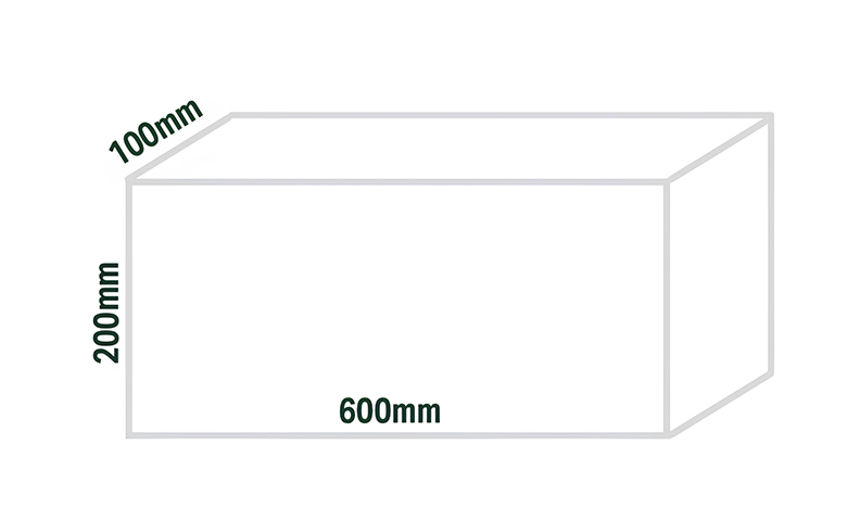 Diagram showing standard block sizing